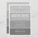 BAR MITZVAH modern ombre gradient medium gray grey Invitation<br><div class="desc">by kat massard >>> kat@simplysweetPAPERIE.com <<< CONTACT ME for custom wording or to add any lines in Hebrew Love the design, but would like to see some changes - another color scheme, product, add a photo or adapted for a different occasion - no worries simply contact me - I am...</div>