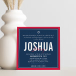 BAR MITZVAH modern sporty nfl football blue red Invitation<br><div class="desc">by kat massard >>> kat@simplysweetPAPERIE.com <<< CONTACT ME for custom wording or to add any lines in Hebrew Love the design, but would like to see some changes - another color scheme, product, add a photo or adapted for a different occasion - no worries simply contact me - I am...</div>