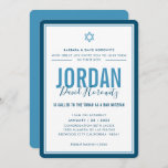 BAR MITZVAH modern star boy denim blue simple Invitation<br><div class="desc">by kat massard >>> kat@simplysweetPAPERIE.com <<< CONTACT ME for custom wording or to add any lines in Hebrew Love the design, but would like to see some changes - another color scheme, product, add a photo or adapted for a different occasion - no worries simply contact me - I am...</div>