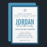 BAR MITZVAH modern star boy denim blue simple Invitation<br><div class="desc">by kat massard >>> kat@simplysweetPAPERIE.com <<< CONTACT ME for custom wording or to add any lines in Hebrew Love the design, but would like to see some changes - another color scheme, product, add a photo or adapted for a different occasion - no worries simply contact me - I am...</div>