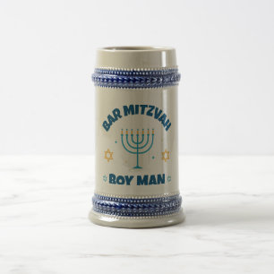 Bar Mitzvah Modern Star of David Beer Stein
