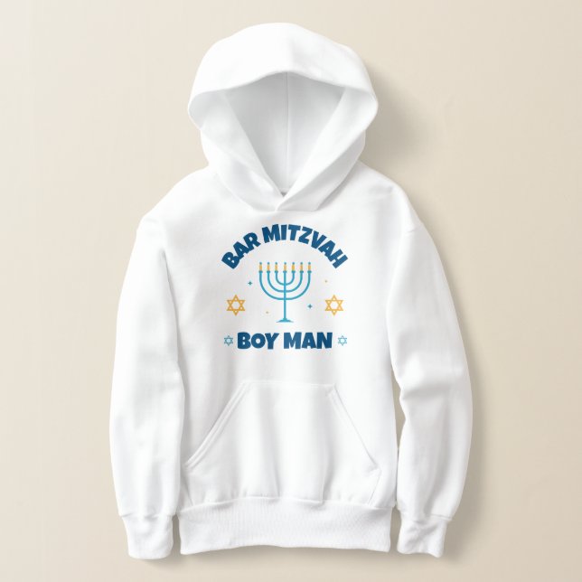 Bar Mitzvah Modern Star of David  Hoodie (Laydown)