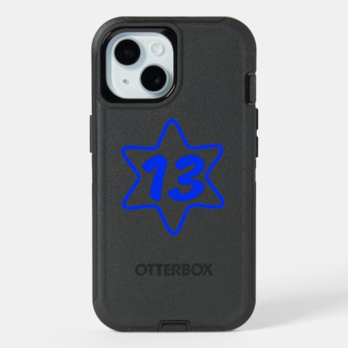 Bar Mitzvah Modern Star of David  Square Sticker iPhone 15 Case