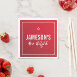 BAR MITZVAH modern star red burgundy gradient Napkins<br><div class="desc">by kat massard >>> WWW.SIMPLYSWEETPAPERIE.COM <<<</div>