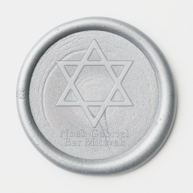 Bar Mitzvah Mogen David  Wax Seal Sticker (Front)
