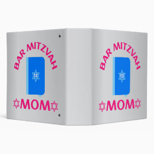 Bar Mitzvah Mom , Bar Mitzvah, Star of David 3 Ring Binder