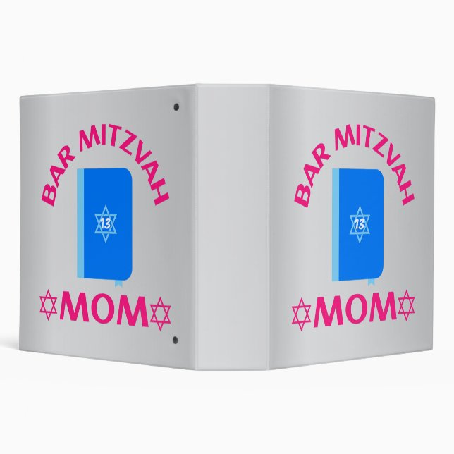 Bar Mitzvah Mom , Bar Mitzvah, Star of David 3 Ring Binder (Background)