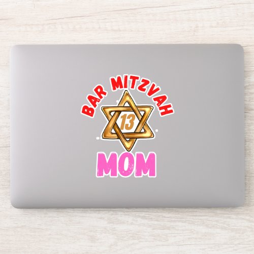 Bar Mitzvah Mom Modern Star of David  Sticker