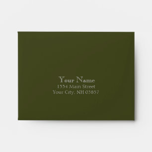 Bar Mitzvah Moss Green and Silver Stripe Envelope