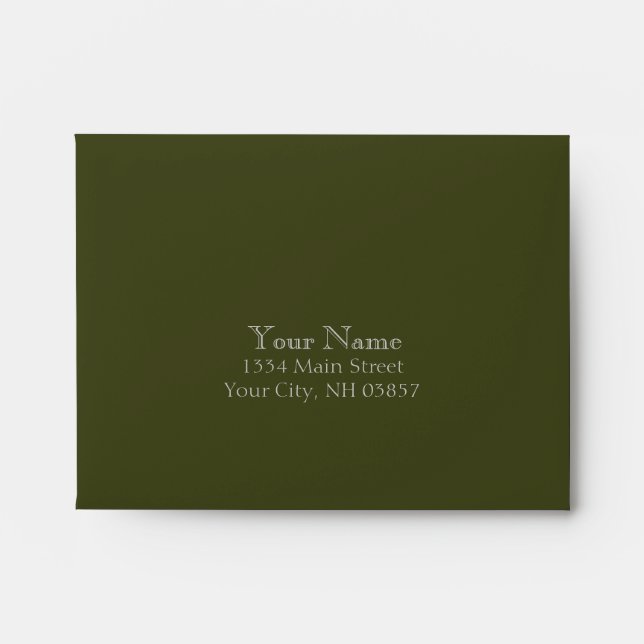 Bar Mitzvah Moss Green and Silver Stripe Envelope (Front)