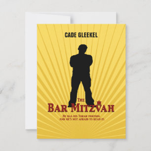 Bar Mitzvah Movie Star Reply Card/Cade RSVP Card