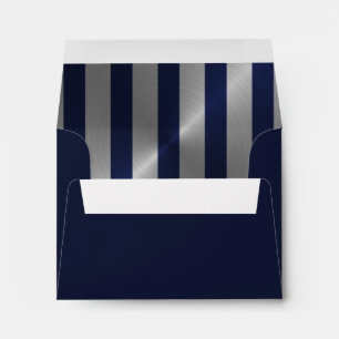 Bar Mitzvah Navy and Silver Stripe Star of David Envelope