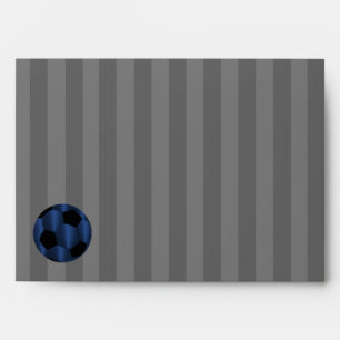 Bar Mitzvah Navy Blue and Black Soccer Ball Envelope