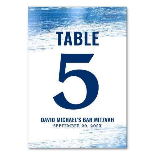 Bar Mitzvah Navy Typography Blue Foil Modern Bold