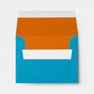 Bar Mitzvah Orange and Turquoise on Any Color Envelope