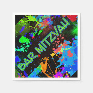 Bar Mitzvah Paint Splatter, Paint Ball Napkins
