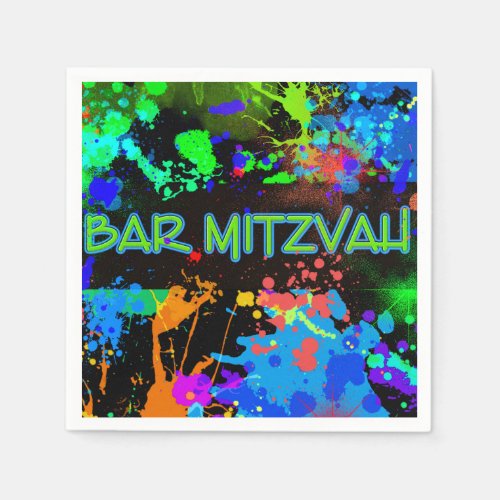 Bar Mitzvah Paint SplatterPaint Ball Paper Napkin