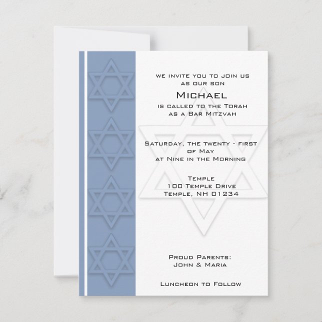 Bar Mitzvah Party Invitations (Front)