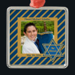 Bar Mitzvah Photo Keepsake Metal Ornament<br><div class="desc">Commemorate your son's Bar Mitzvah with this photo keepsake. It would look great hanging from a framed photo,  your car's rearview mirror,  or any number of places around your home.</div>