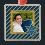 Bar Mitzvah Photo Keepsake Metal Ornament<br><div class="desc">Commemorate your son's Bar Mitzvah with this photo keepsake. It would look great hanging from a framed photo,  your car's rearview mirror,  or any number of places around your home.</div>