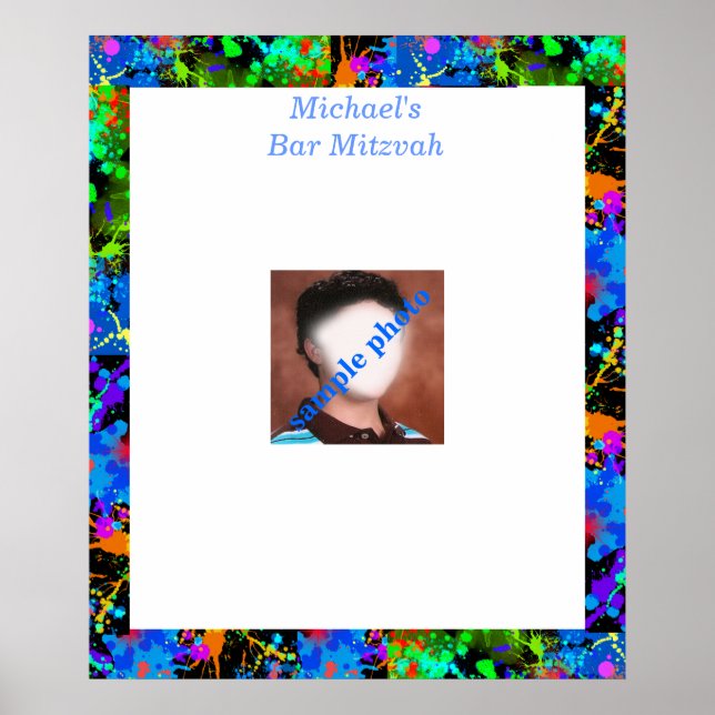 Bar Mitzvah Photo Sign in Board (Front)