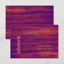 Bar Mitzvah Plum and Orange Techno Streaks RSVP