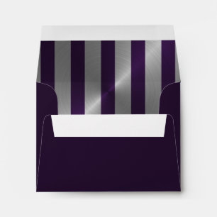 Bar Mitzvah Plum and Silver Stripe Star of David Envelope