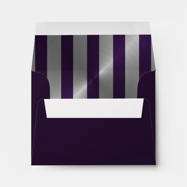 Bar Mitzvah Plum and Silver Stripe Star of David Envelope (Back (Bottom))