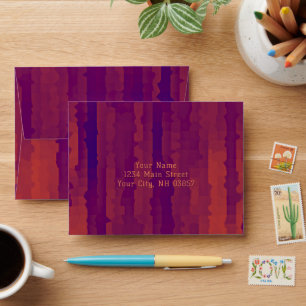 Bar Mitzvah Plum Orange Techno Streaks Envelope