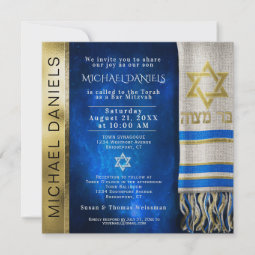 Bar Mitzvah Prayer Shawl Invitation | Zazzle