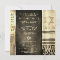 Bar Mitzvah Prayer Shawl Invitation