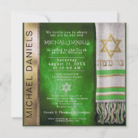 Bar Mitzvah Prayer Shawl Invitation