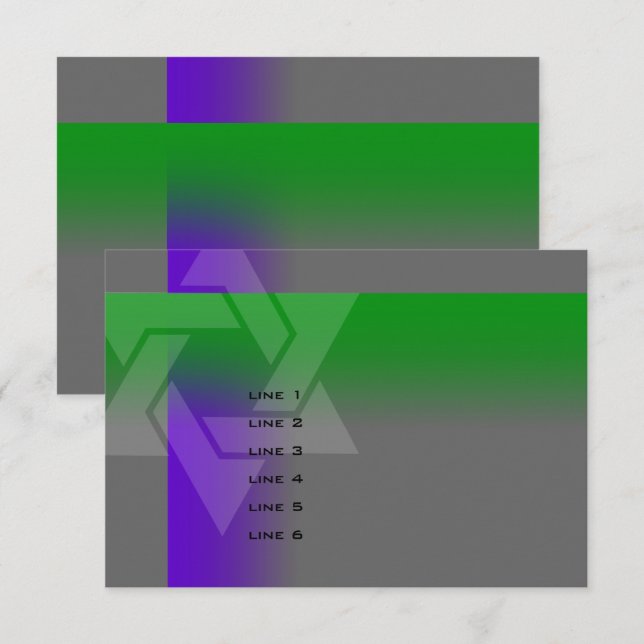 Bar Mitzvah Purple and Green on Any Color Card (Front/Back)