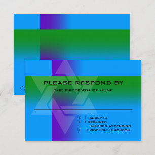 Bar Mitzvah Purple and Green on Any Color RSVP Card