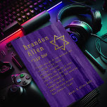 Bar Mitzvah Purple Techno Streaks Invitation<br><div class="desc">Bar Mitzvah and Bat Mitzvah invitation sets designed by Umua. Printed and shipped by Zazzle or its partners.</div>