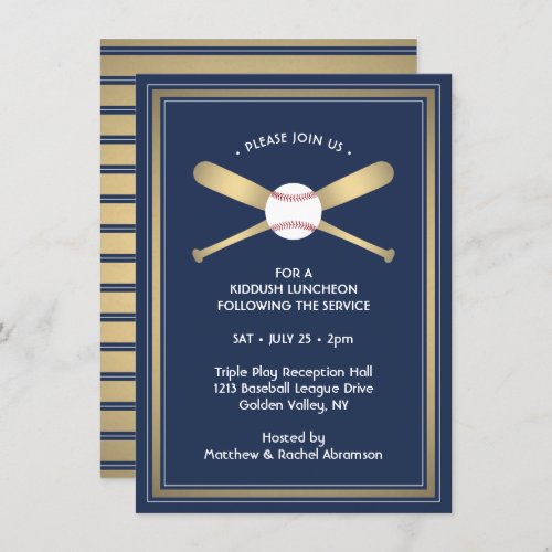 Bar Mitzvah Reception Details Baseball Theme Party Enclosure Card