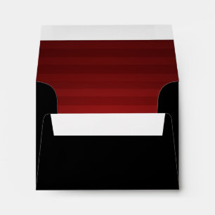 Bar Mitzvah Red and Black Horizontal Stripes Envelope