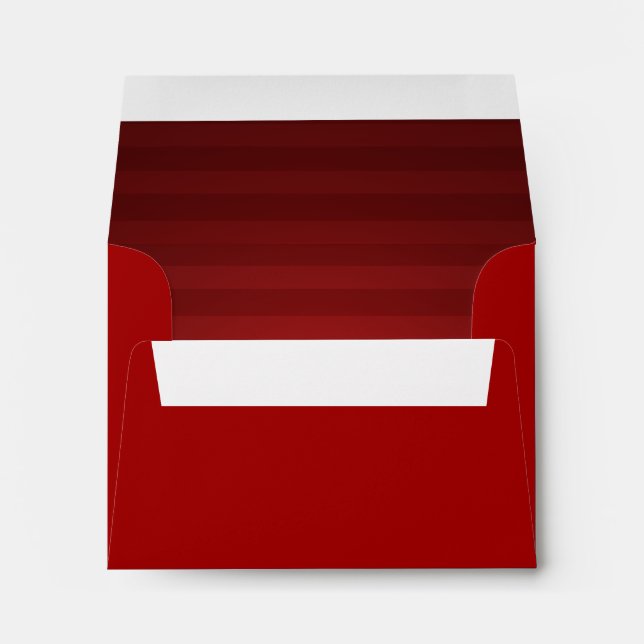 Bar Mitzvah Red and Black Horizontal Stripes Envelope (Back (Bottom))