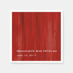 Bar Mitzvah Red Techno Streaks Paper Napkins