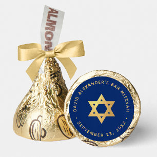 Bar Mitzvah Royal Blue Faux Gold Star of David Hershey®'s Kisses®