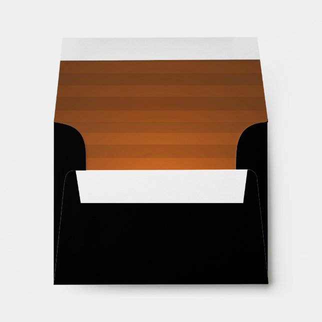 Bar Mitzvah Rust and Black Horizontal Stripes Envelope (Back (Bottom))