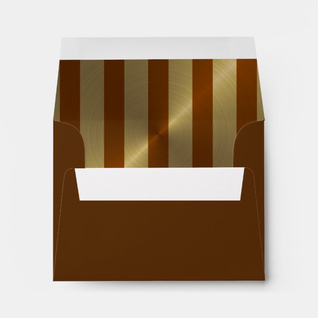Bar Mitzvah Rust and Gold Stripe Star of David Envelope (Back (Bottom))