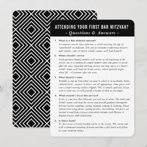 BAR MITZVAH service question and answer advice