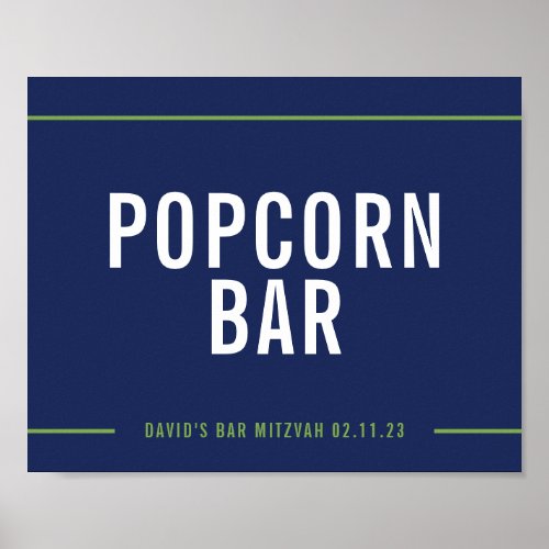 BAR MITZVAH SIGNAGE simple modern navy green