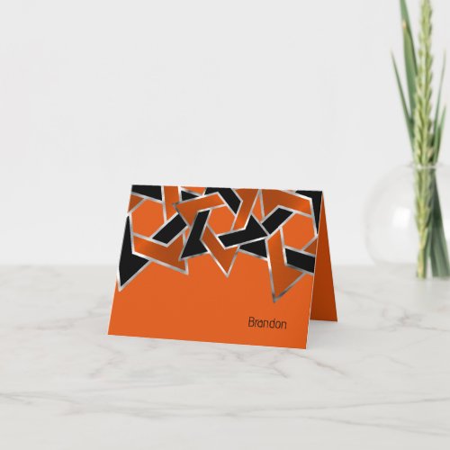 Bar Mitzvah Silver Black Orange Star of David