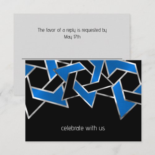Bar Mitzvah Silver Blue Black Star of David