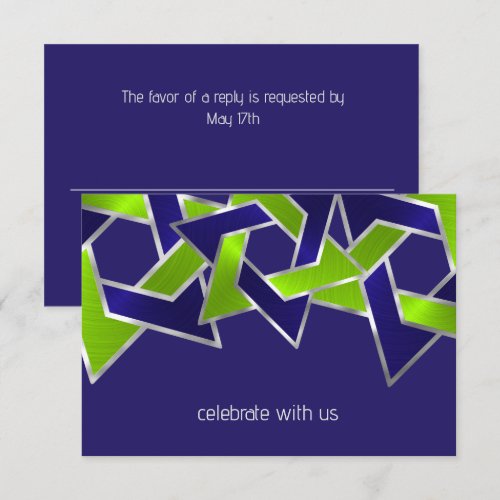 Bar Mitzvah Silver Blue Lime Green Star of David