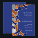 Bar Mitzvah Silver Blue Orange Star of David Invitation<br><div class="desc">Designed by Carrie Fink.  Printed and shipped by Zazzle or their partners.</div>