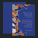 Bar Mitzvah Silver Blue Orange Star of David Invitation<br><div class="desc">Designed by Carrie Fink.  Printed and shipped by Zazzle or their partners.</div>
