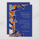 Bar Mitzvah Silver Blue Orange Star of David Invitation<br><div class="desc">Bar Mitzvah Silver Blue Orange Star of David
Bar Mitzvah and Bat Mitzvah invitation sets designed by Umua. Printed and shipped by Zazzle or its partners.</div>